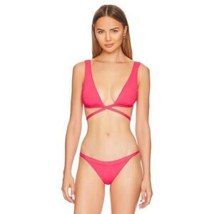 L*Space Avery Strappy Bikini Top in Hot Cherry Size Large NEW With Tags!